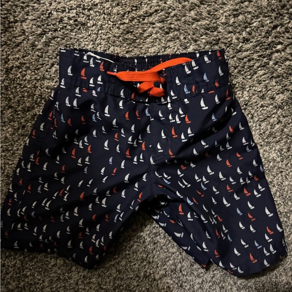 Janie and Jack Navy Sailboat Swim Trunks - Picture 1 of 3